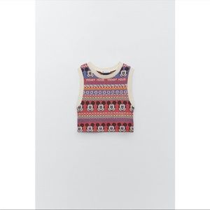 NWT Zara Disney Collab Mickey Mouse Sweater Vest
